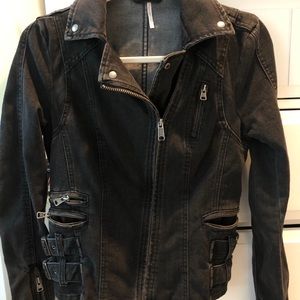 Free people black moto jacket